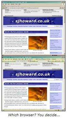 sjhoward.co.uk in IE and Firefox